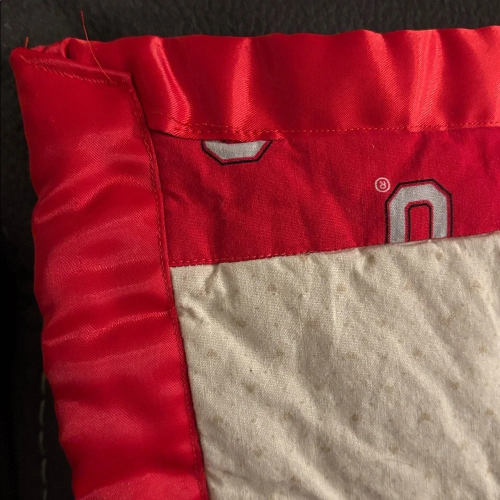 PRE OWNED HANDMADE OHIO STATE BUCKEYES FOOTBALL BABY QUILT